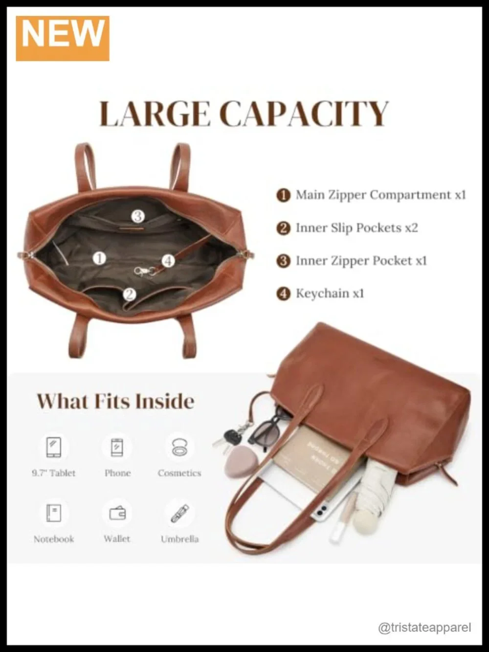 Vintage Hobo Bag with Zipper Closure Full Grain Leather Shoulder Tote